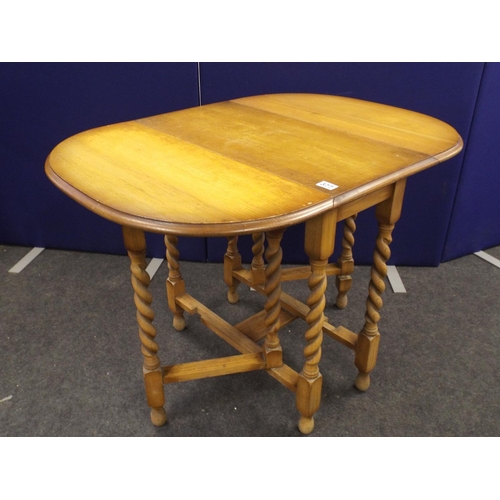 377 - Drop leaf folding table with barley twist legs