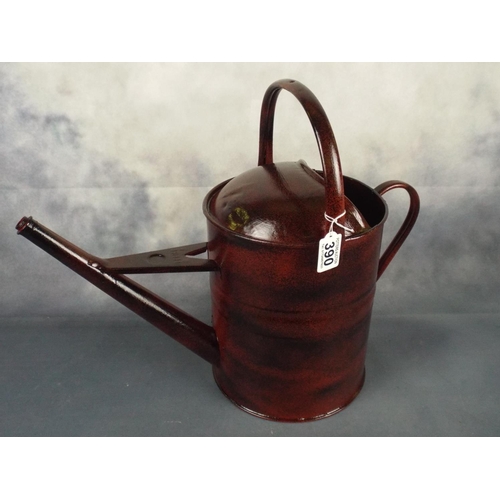 390 - Painted galvanised metal watering can