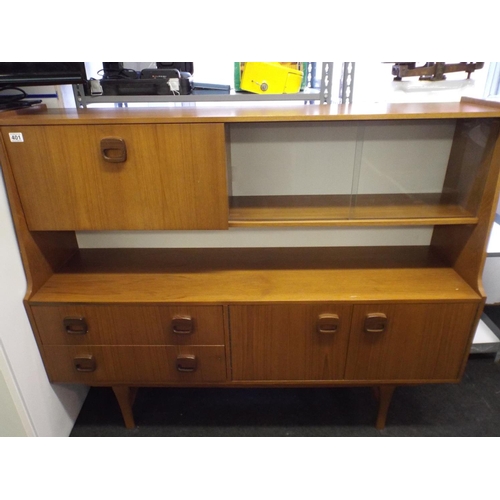 401 - Retro Lounge Cabinet with glass doors, Drawers & cabinet under. 5ft long.