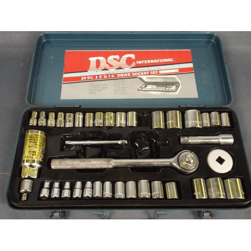 406 - Chrome 39pc Socket set, 1/4 inch drive