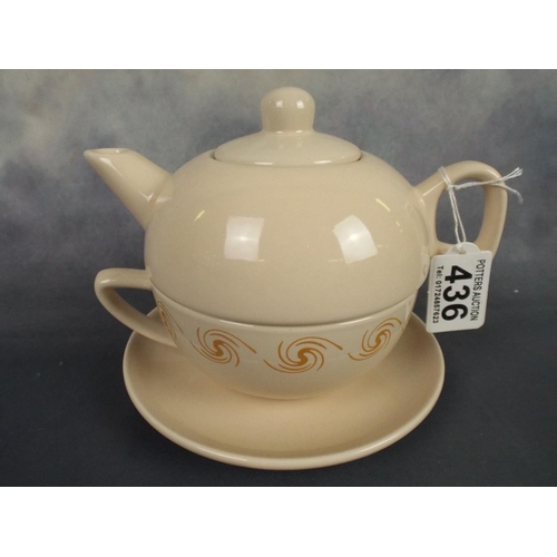 436 - Single serving cup, saucer & Teapot