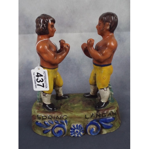 437 - Staffordshire type Boxing figurines