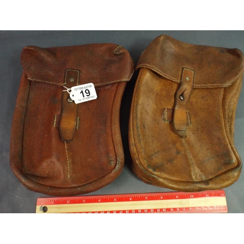 19 - Pair of Leather Magazine cases, possibley Bren Gun