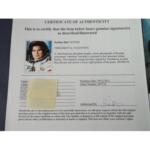 22 - Autographed Photo of Valentina Tereshkova. 10 X 8 With Cert of Authenticity