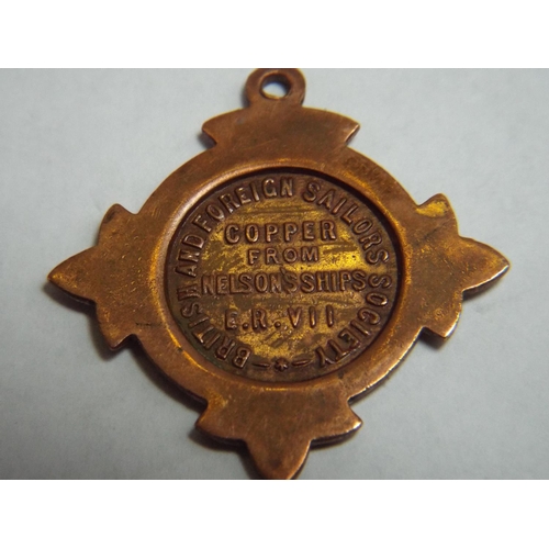 7 - Solid Copper Medallion made from Nelson's Warships