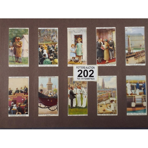 202 - Large Leatherette bound album of various sets of Vintage Cigarette cards, some from 1930's, loose mo... 