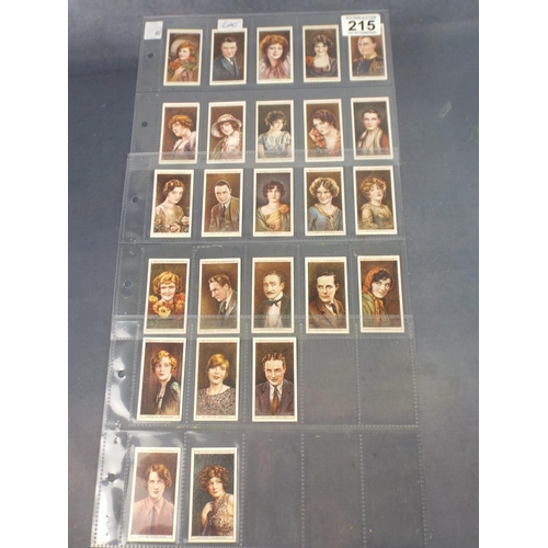 215 - Full Set of 1920's WD & HO Wills 'Cinema Stars'