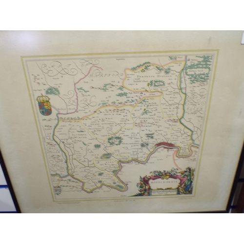 253 - Three framed Prints of Antique Maps, British isles