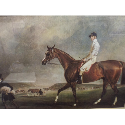 269 - Framed and Mounted print of a Victorian print of a Racehorse & Jockey