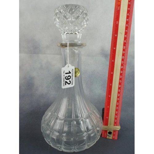 192 - French lead Crystal Decanter & Stopper