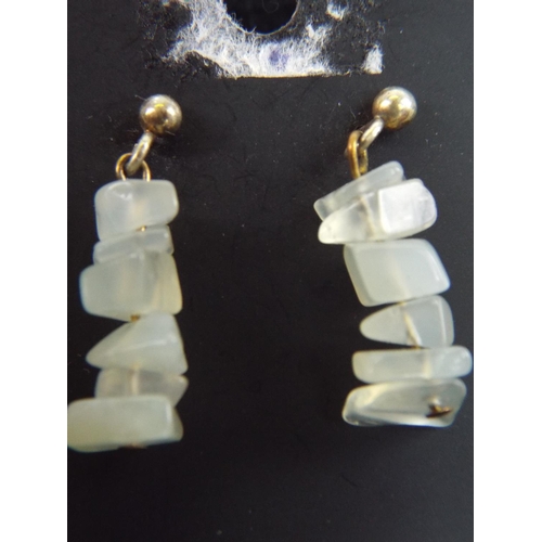 49 - Pair of Small Jade Earrings on card