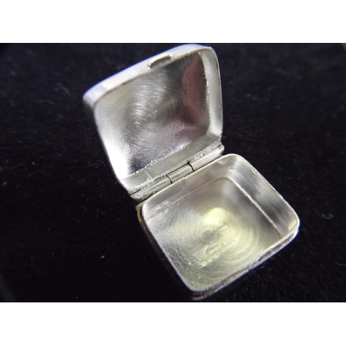 52 - Small silver pill box, hallmarked for 2001