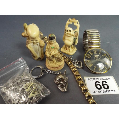 66 - Mixed lot inc netski's, Quartz watch etc