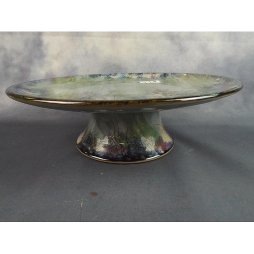 114 - Large Highland Stoneware footed cake dish.12 inches in diameter, Rockpool design