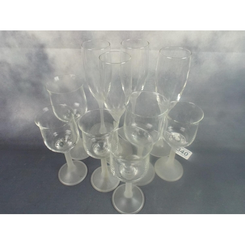 340 - Selection of White Stemmed Glasses