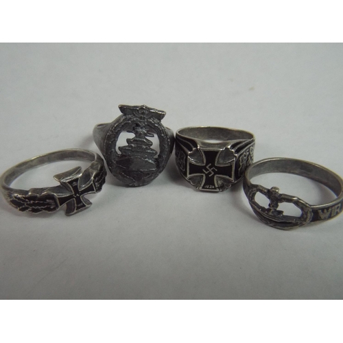 106 - Four 800 silver German WW2 Rings.