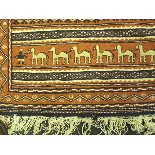 302 - Very Fine Afghan Sarpla,  Pakistani wool. 6' 5'' (1.9m) X 4' 8'' (1.4) Original Receipt from Middle ... 