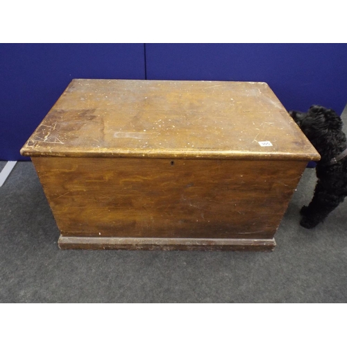 305 - Large old Wooden chest or Blanket Box with Candle box within.