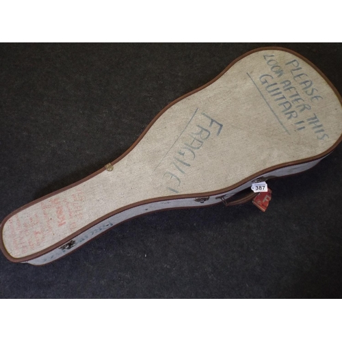 387 - Hard Guitar case with handle & Clasps