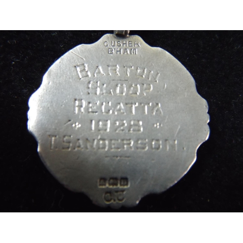 63 - Silver and Enamel Fob for the 1928 Barton sloop Regatta. Hallmarked for Birmingham 1928. Local inter... 