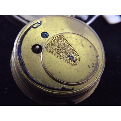 84 - Victorian Pocket Watch, Fusee Movement. Hallmarked for Chester 1891. Painted Dial. Barnes & son Gain... 