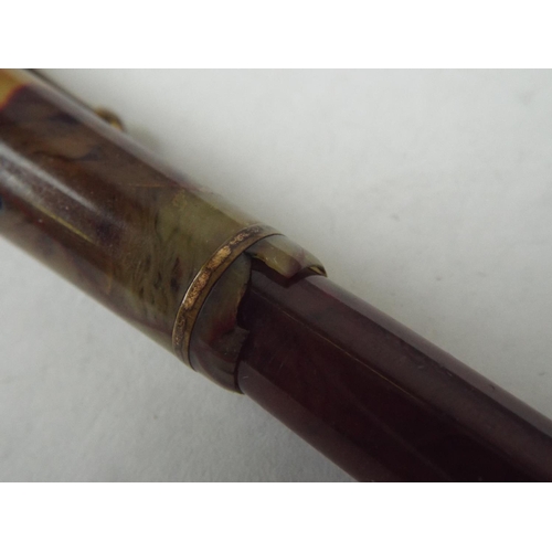 94 - Vintage Parker Fountain pen with 14ct gold Nib, some slight damage to cap.