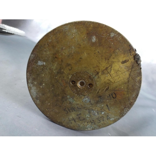 171 - large, Heavy Military Brass Shell, cut as scuttle.