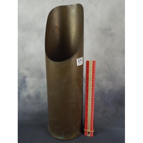 171 - large, Heavy Military Brass Shell, cut as scuttle.