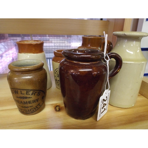 241 - Selection of small vintage stoneware jars