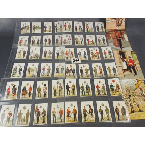 244 - selection of military cigarette cards & postcards