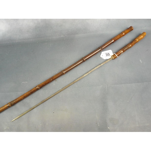 30 - Sword Stick with Bamboo Sheath