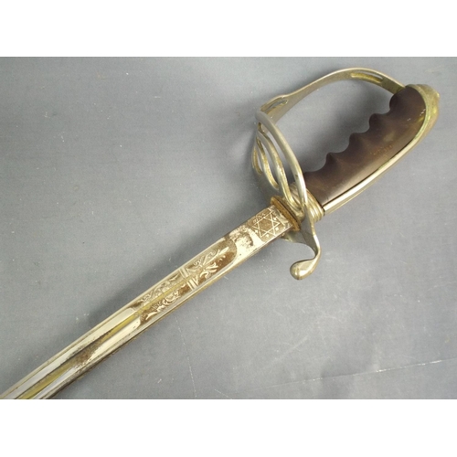 32 - 1890's US Cavalry Sabre with original metal scabbard.