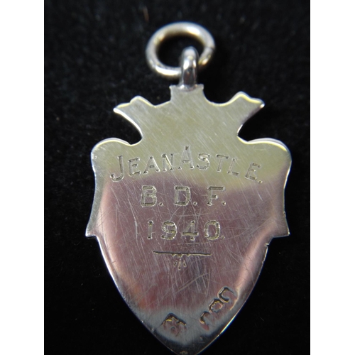 59 - Solid Silver fob. Hallmarked for Birmingham 1940