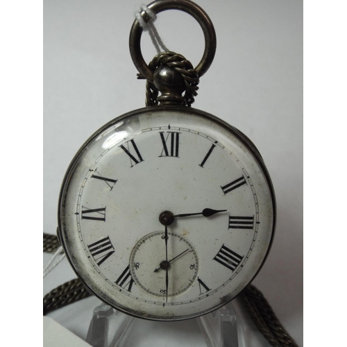 70 - White metal cased Pocket watch with White Enamel face. Non runner for repair