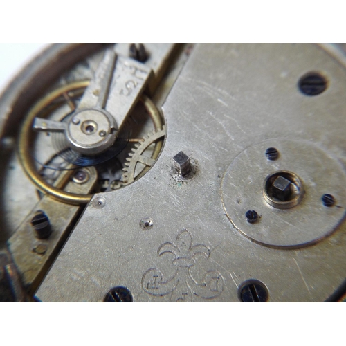 70 - White metal cased Pocket watch with White Enamel face. Non runner for repair