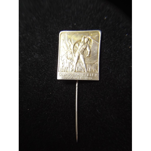 72 - Solid Silver 1912 Stockholm Olympic's Lapel Pin.