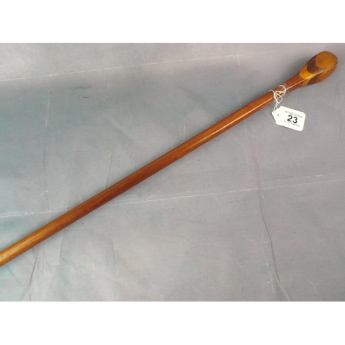 23 - Walking cane with multi layered wood handle