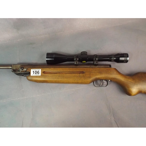 106 - Weihrauch HW 35 .22 air rifle with Tasco 4 X 40 Telescopic sights C 1959