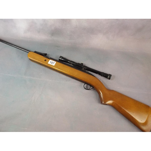 107 - BSA Airsporter .22 air Rifle with 4 X 40 Telescopic sights