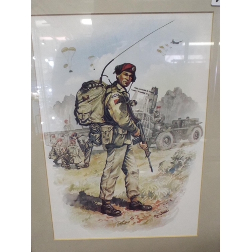 119 - Two framed and mounted WW2 Paratrooper Prints by Chas C Staddon