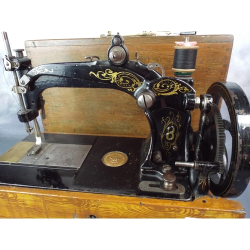 123 - Victorian Wheeler Wilson American Sewing machine with original wooden Case 397889 (march 1876)