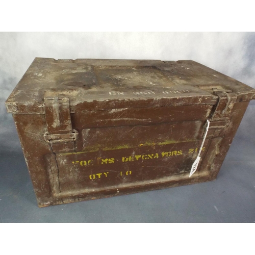 124 - Metal Military ammunition box.