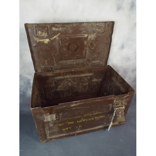 124 - Metal Military ammunition box.