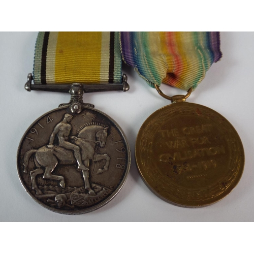 2 - WW1 Victory Medal & WW1 14/18 Medal Awarded to Lincolnshire Reg soldier.Pte 46464 Southern