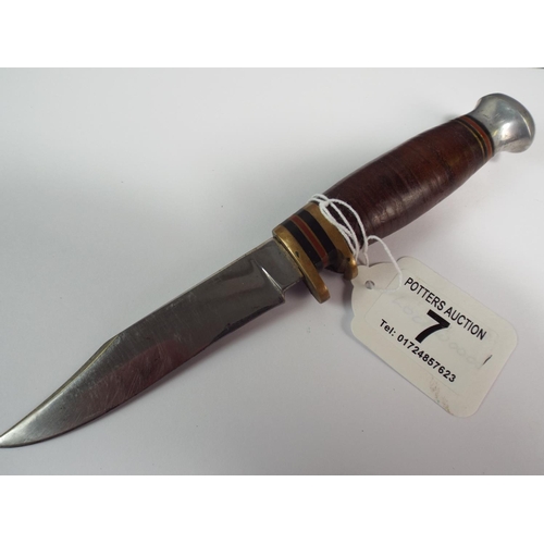 7 - Wm Rodgers, Sheffield Scout knife with leather scabbard