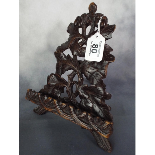 80 - Victoran Era Black Forest Carved Bookstand.