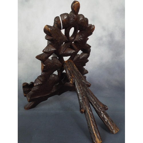 80 - Victoran Era Black Forest Carved Bookstand.