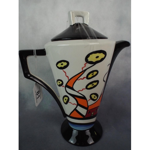 81 - Large Lorna Bailey coffee pot in the oakdene pattern