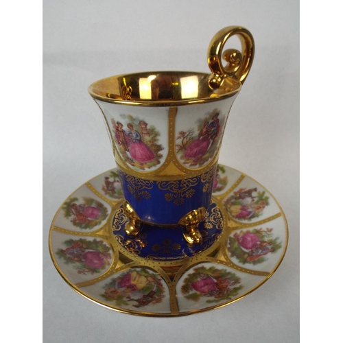 93 - Adler Vienna ornate gilt coffee cup & saucer