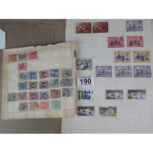 190 - Folder of vintage stamps inc penny reds plus mint sheets.